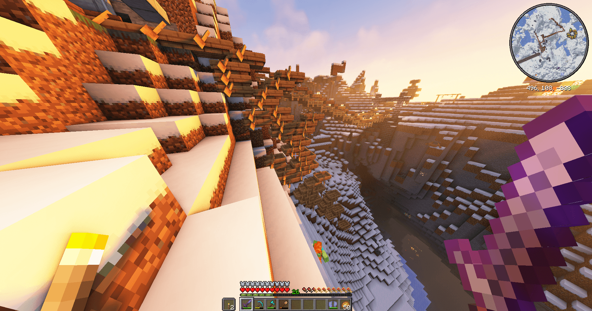 Der Berg wird mit Booten geflutet