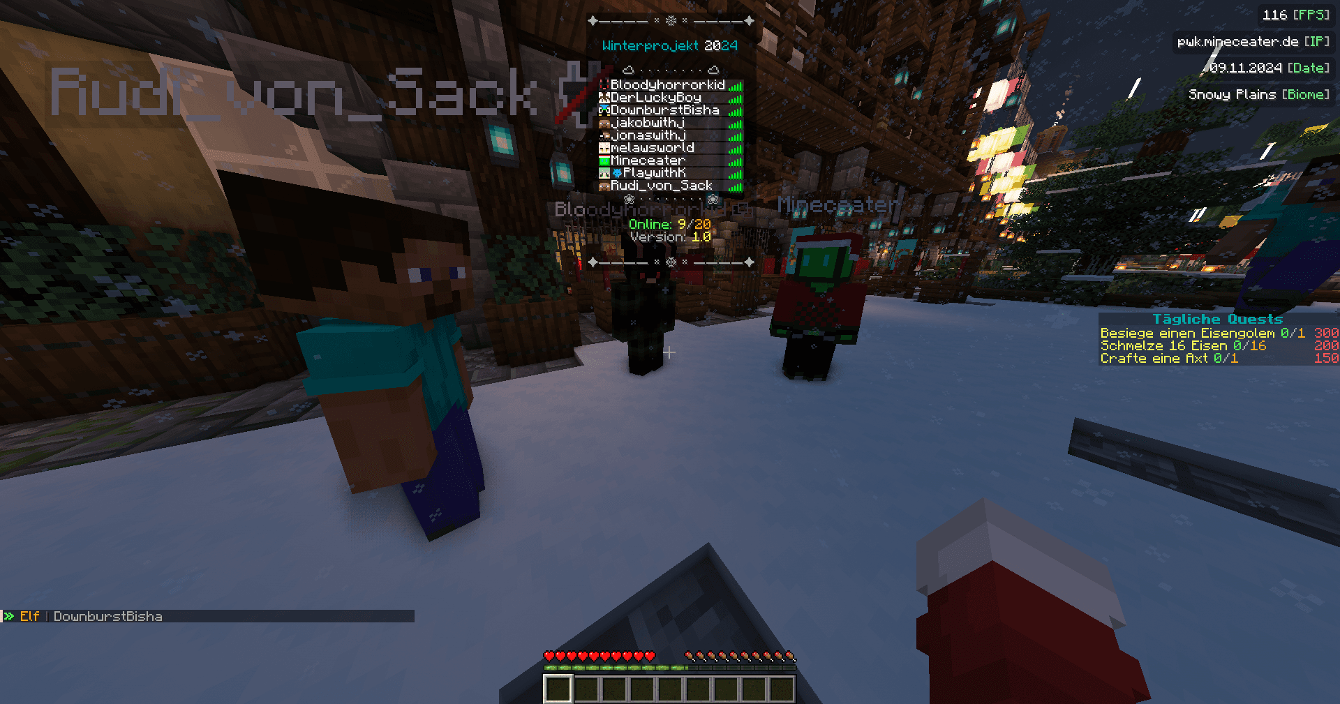 Start des Winterprojekts